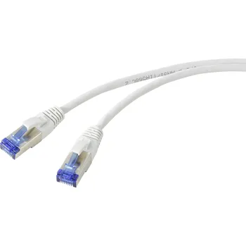 Datový kabel Renkforce RF-5266140 RJ45 síťové kabely, propojovací kabely CAT 6A S/FTP 2.00 m šedá Slimline,, flexibilní provedení, s ochranou, samozhášecí 1 ks