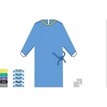 Pracovní zástěra Zástěra plášť z netkané textilie, sterilní, standardní velikost M, ALPHAtex, zarys