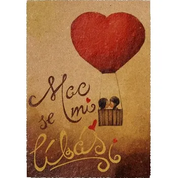 Přáníčko BeBechy - recyklovaný papír - Líbáš tiskopis