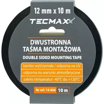 Lepicí páska TECMAXX Oboustranná montážní páska PE černá 12mm x 10m