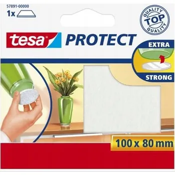 Tesa PROTECT Filcová podložka samolepicí, obdélníková, bílá, 100 mm x 80 mm