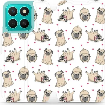 Pouzdro na mobilní telefon Flipové pouzdro Mobiwear - Honor X8c - M097P Mopsíci (Knížkové flip pouzdro, obal, kryt na mobil Honor X8c - M097P Mopsíci, materiál Umělá kůže + TPU - ochrana 360°, stojánek, silikonová vanička, magnetické zavírání)