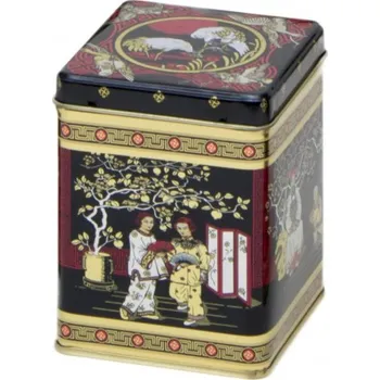 Čajový box Oxalis Black Jap plechová dóza na čaj 100 g černá/zlatá