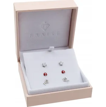 Náušnice Fraise Stříbrné 925 náušnice puzetky KVĚTINKY BERUŠKY dívčí 3 páry