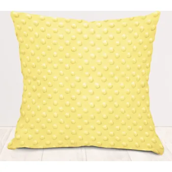 Povlak na polštářek Dětský povlak na polštář Minky 3D puntíky MKP-021 Citrónově žlutý 50 x 60 cm