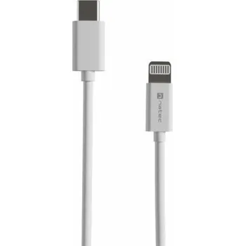 Počítač Natec Lightning (M)->USB-C (M) Kabel 1m MFI Prati White