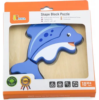 Puzzle VIGA Dřevěné První Puzzle pro Batolata - Rybka 59934
