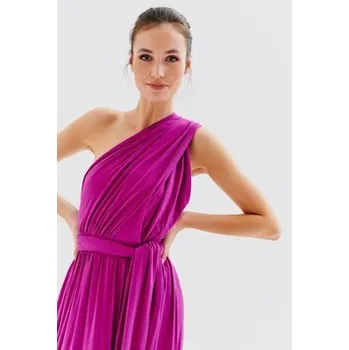 Dámské šaty NAOKO Každodenní šaty Magenta Love Růžová Regular Fit S_M