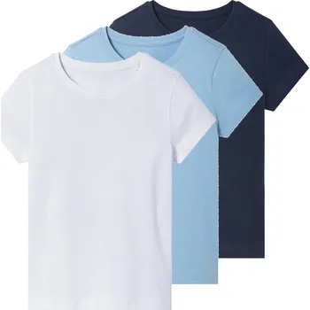 Dívčí tričko lupilu® Dívčí triko, 3 kusy (navy modrá / modrá / bílá, 110/116)