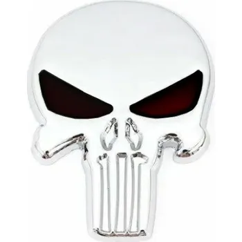 Samolepicí dekorace na vozidlo Samolepící dekory metal stříbrná lebka černé oči