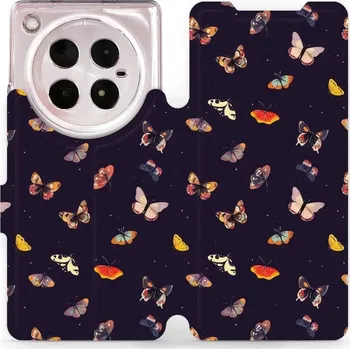 Pouzdro na mobilní telefon Flipové pouzdro Mobiwear - Infinix ZERO 40 5G - VP78S Barevní motýlci (Knížkové flip pouzdro, obal, kryt na mobil Infinix ZERO 40 5G - VP78S Barevní motýlci, materiál Umělá kůže + TPU - ochrana 360°, stojánek, silikonová vanička, magnetické zavírání)