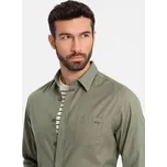 Ombre Košile OM-SHCS-0147 Khaki Regular Fit XL
