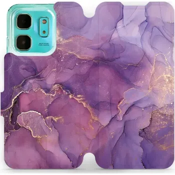 Pouzdro na mobilní telefon Flipové pouzdro Mobiwear - Infinix HOT 50i - VP20S Fialový mramor (Knížkové flip pouzdro, obal, kryt na mobil Infinix HOT 50i - VP20S Fialový mramor, materiál Umělá kůže + TPU - ochrana 360°, stojánek, silikonová vanička, magnetické zavírání)