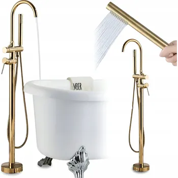 Vodovodní baterie Volně stojící vanová a sprchová baterie s jednou pákou BRISO LUXURY BATHROOM zlatá