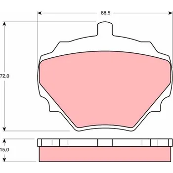 Brzdová destička Sada brzdových destiček, kotoučová brzda TRW GDB974