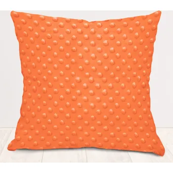 Povlak na dekorativní polštářek Dětský povlak na polštář Minky 3D puntíky MKP-022 Oranžový 40 x 60 cm
