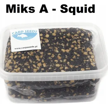 Návnadová surovina Carp Seeds Mix A Squid Konopí Kukuřice Pšenice Box Kbelík 4kg 35190