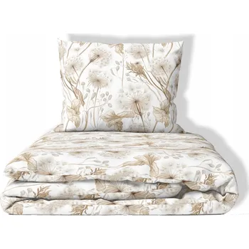 Povlečení Povlečení 160x200 cm 2x70x80 cm, 140 g/m2, 100% bavlna, vzor: letní peří bílé