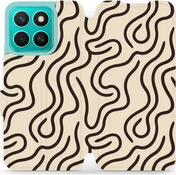 Pouzdro na mobilní telefon Flipové pouzdro Mobiwear - Honor X8c - VA60S Linky (Knížkové flip pouzdro, obal, kryt na mobil Honor X8c - VA60S Linky, materiál Umělá kůže + TPU - ochrana 360°, stojánek, silikonová vanička, magnetické zavírání)