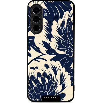 Lesklý kryt Mobiwear Glossy - Samsung Galaxy A26 5G - GA40G Modré a béžové květy (Prémiové lesklé pouzdro, obal, kryt Mobiwear Glossy na mobil Samsung Galaxy A26 5G - GA40G Modré a béžové květy, materiál Plast + TPU silikon - krytí po všech stranách,)