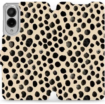 Pouzdro na mobilní telefon Flipové pouzdro Mobiwear - Samsung Galaxy S25 Edge - VA50S Černé puntíky (Knížkové flip pouzdro, obal, kryt na mobil Samsung Galaxy S25 Edge - VA50S Černé puntíky, materiál Umělá kůže + TPU - ochrana 360°, stojánek, silikonová vanička, magnetické zavírání