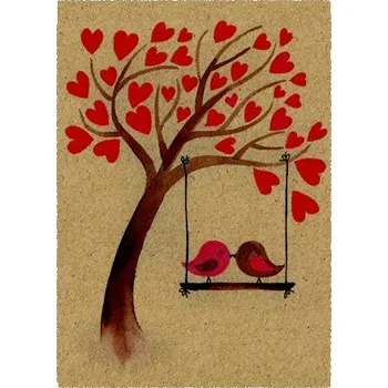 Přáníčko BeBechy – recyklovaný papír - Ptáčci tiskopis