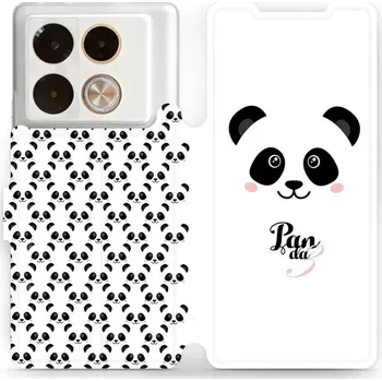 Pouzdro na mobilní telefon Flipové pouzdro Mobiwear - Infinix Note 40 Pro Plus - M030P Panda Amálka (Knížkové flip pouzdro, obal, kryt na mobil Infinix Note 40 Pro Plus - M030P Panda Amálka, materiál Umělá kůže + TPU - ochrana 360°, stojánek, silikonová vanička, magnetické zavírání