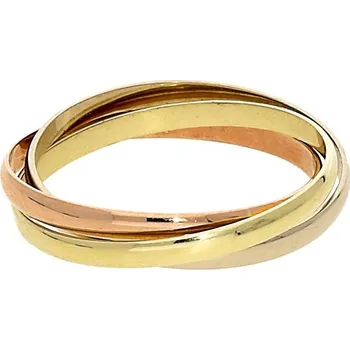 Módní doplněk Goldstore Prsten tři druhy zlata Velikost: 58, Váha: 2.21 g