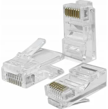 Konektor Qoltec Modulární konektor RJ45 | CAT5e | UTP | Pozlacené kontakty | 100 kusů