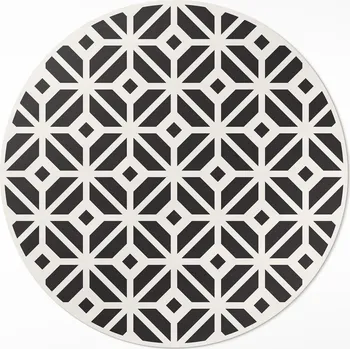 Koberec Kulatý Koberec PVC do obývacího pokoje Rozměr ⌀ 70 cm Pravidelné dlaždice módní mozaika