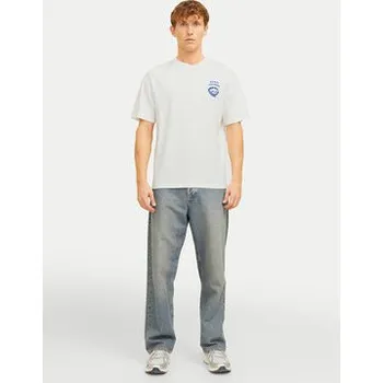 Pánské tričko Jack & Jones T-Shirt Charge 12269384 Bílá Relaxed Fit XXL