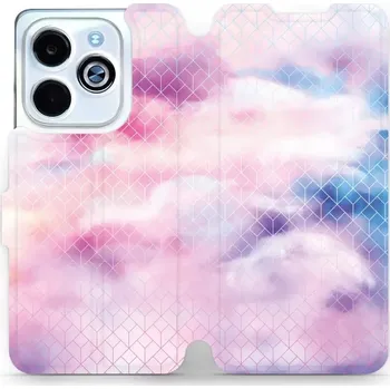 Pouzdro na mobilní telefon Flipové pouzdro Mobiwear - Infinix Smart 8 - MR02S Vodovkové obrazce (Knížkové flip pouzdro, obal, kryt na mobil Infinix Smart 8 - MR02S Vodovkové obrazce, materiál Umělá kůže + TPU - ochrana 360°, stojánek, silikonová vanička, magnetické zavírání)