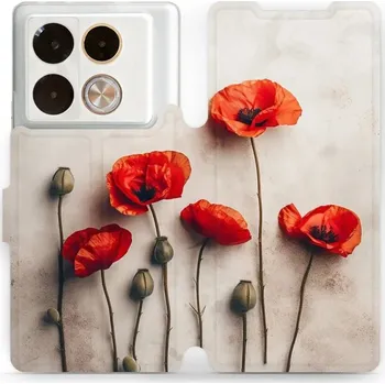 Pouzdro na mobilní telefon Flipové pouzdro Mobiwear - Infinix Note 40 Pro - VP42S Vlčí máky (Knížkové flip pouzdro, obal, kryt na mobil Infinix Note 40 Pro - VP42S Vlčí máky, materiál Umělá kůže + TPU - ochrana 360°, stojánek, silikonová vanička, magnetické zavírání)