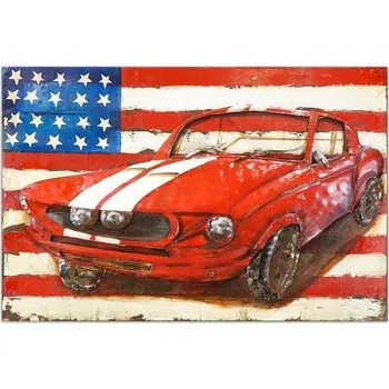 Obraz Kovový 3D obraz PLOCHÁ RELIÉF LOFT AUTO MUSTANG 2 DÁREK
