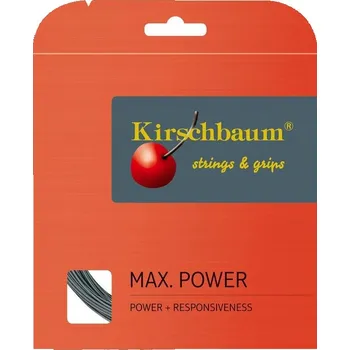 Struna na výplet tenisové rakety Tenisový výplet KIRSCHBAUM MAX POWER Antracit 1,20 mm 12 m