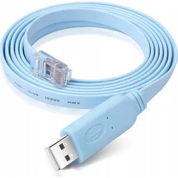 Datový kabel KONZOLOVÝ KABEL USB NA RJ-45, 1.8M, MODRÝ