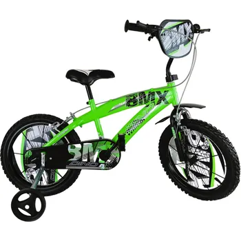 Dětské kolo ACRA Kolo DINO BIKES BMX 12" chlapecké zelené balanční kolečka CSK5125