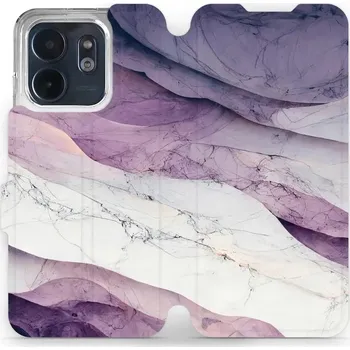 Pouzdro na mobilní telefon Flipové pouzdro Mobiwear - Infinix Smart 9 - VP31S Bílý a fialový mramor (Knížkové flip pouzdro, obal, kryt na mobil Infinix Smart 9 - VP31S Bílý a fialový mramor, materiál Umělá kůže + TPU - ochrana 360°, stojánek, silikonová vanička, magnetické zavírání