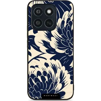 Pouzdro na mobilní telefon Lesklý kryt Mobiwear Glossy - Honor X8c - GA40G Modré a béžové květy (Prémiové lesklé pouzdro, obal, kryt Mobiwear Glossy na mobil Honor X8c - GA40G Modré a béžové květy, materiál Plast + TPU silikon - krytí po všech stranách, neošoupatelný potisk, tenké)