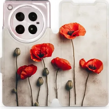 Pouzdro na mobilní telefon Flipové pouzdro Mobiwear - Infinix ZERO 40 5G - VP42S Vlčí máky (Knížkové flip pouzdro, obal, kryt na mobil Infinix ZERO 40 5G - VP42S Vlčí máky, materiál Umělá kůže + TPU - ochrana 360°, stojánek, silikonová vanička, magnetické zavírání)