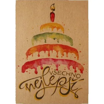 Přáníčko BeBechy - recyklovaný papír - Všechno tiskopis