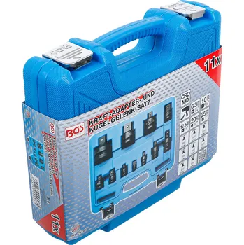 Gola hlavice BGS 25140, Sada silových adaptérů a kulových kloubů | 6,3 mm (1/4") - 25 mm (1") | 11dílná