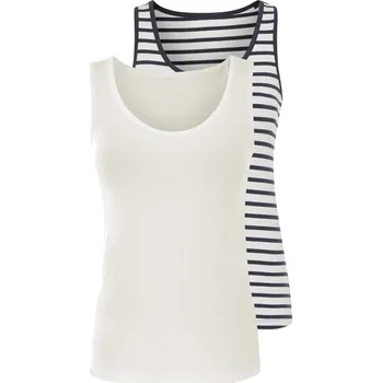 esmara® Dámské tílko s BIO bavlnou, 2 kusy (bílá, L(44/46))