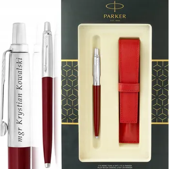 PROPISKA PARKER JOTTER, červené S GRAVÍROVÁNÍM , DÁREK pro učitele + POUZDRO