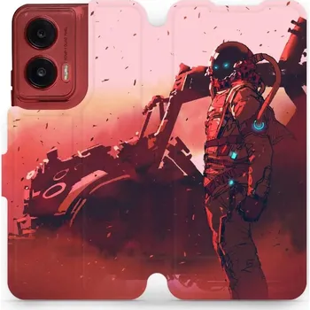 Pouzdro na mobilní telefon Flipové pouzdro Mobiwear - Motorola Moto G35 5G - MA09S Průzkumník s červeným vozítkem (Knížkové flip pouzdro, obal, kryt na mobil Motorola Moto G35 5G - MA09S Průzkumník s červeným vozítkem, materiál Umělá kůže + TPU - ochrana 360°, stojánek, silikonová)