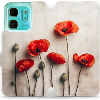 Pouzdro na mobilní telefon Flipové pouzdro Mobiwear - Infinix HOT 50i - VP42S Vlčí máky (Knížkové flip pouzdro, obal, kryt na mobil Infinix HOT 50i - VP42S Vlčí máky, materiál Umělá kůže + TPU - ochrana 360°, stojánek, silikonová vanička, magnetické zavírání)