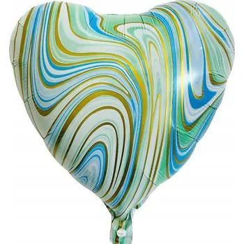 Balónek Fóliový balónek Mramorovaný Achát Srdce Modrý