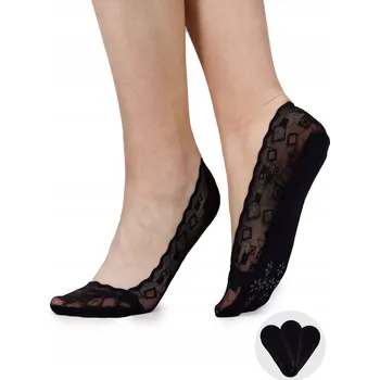 Dámské ponožky Dámské nízké krajkové kotníkové ponožky Ponožky s ABS materiálem, černé, 3 ks, 36-41 YOCLUB