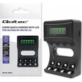 Nabíječka baterií Qoltec Nabíječka pro Ni-MH baterie typu R03/AAA R6/AA | 1800 mA