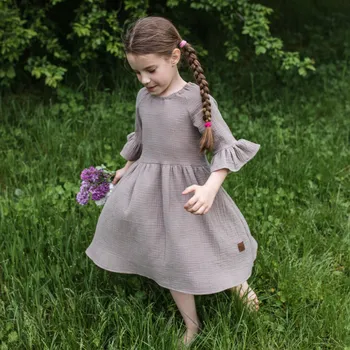 Dívčí šaty Dětské mušelínové šaty / capuccino Velikost: 104/110